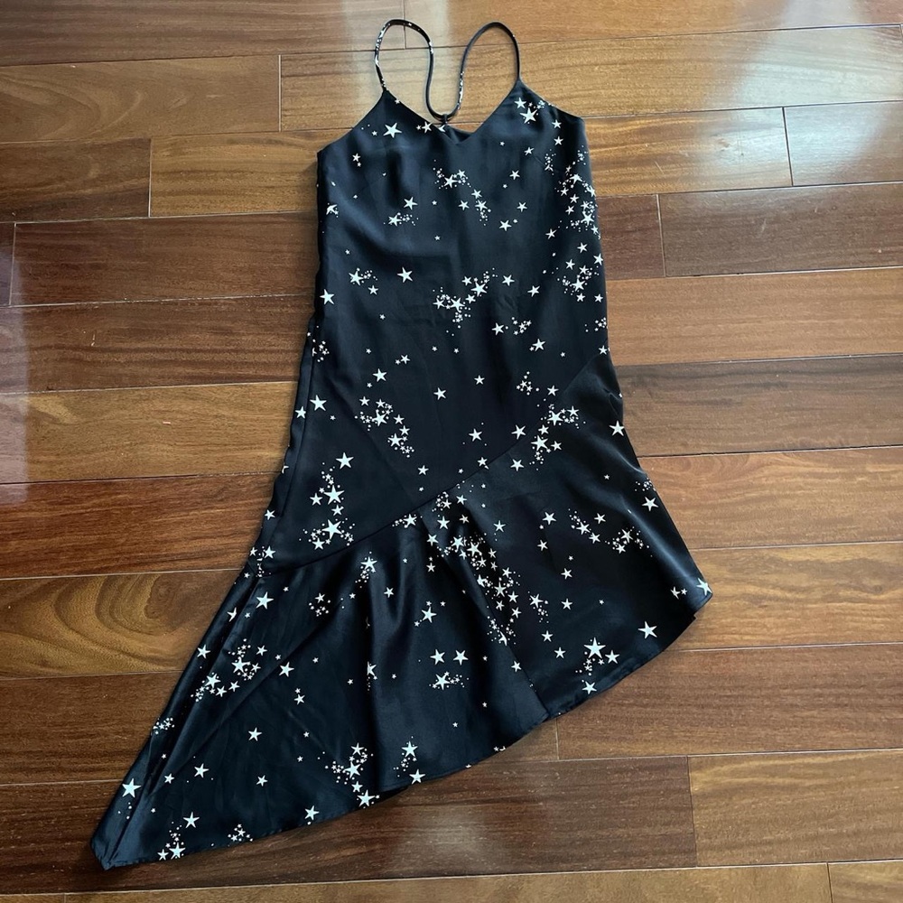 Weekday Black Dress with White Star Print